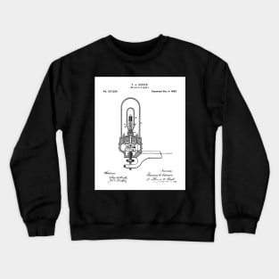 Light Bulb Patent - Industrial Design Housewarming Art - White Crewneck Sweatshirt